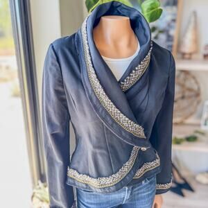 NWT- BCBGMaxAzria, "Christian" The Warp Black Jacket, Women's Size Medium